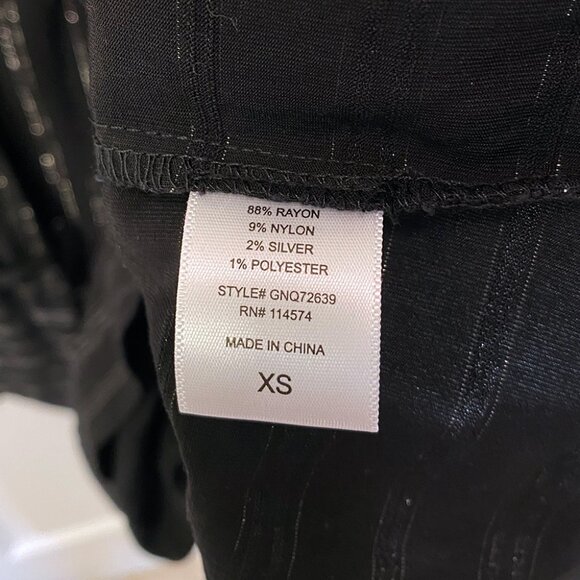 Anthropologie Ro & De Pippa Tiered Black Silver Pinstriped Long Sleeve Dress - Picture 11 of 11